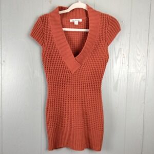 Vintage 90s Y2K Slim Fit Sweater Womens L Chunky‎ Knit V Neck Gilmore Girls Long